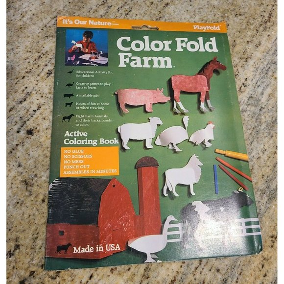 Color Fold Farm Active Coloring Book / Color Punch Out Fold Farm School Project - Picture 1 of 7